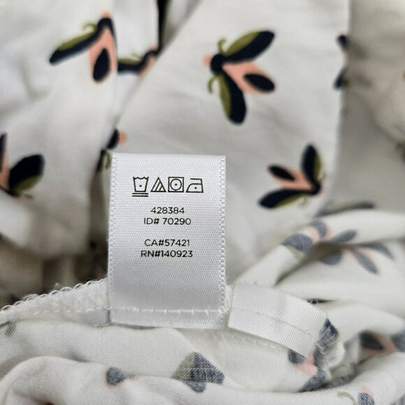 Ann Taylor LOFT Women MP White Oversized Popover Bug Print Blouse Top 1/4 Button - Picture 9 of 13